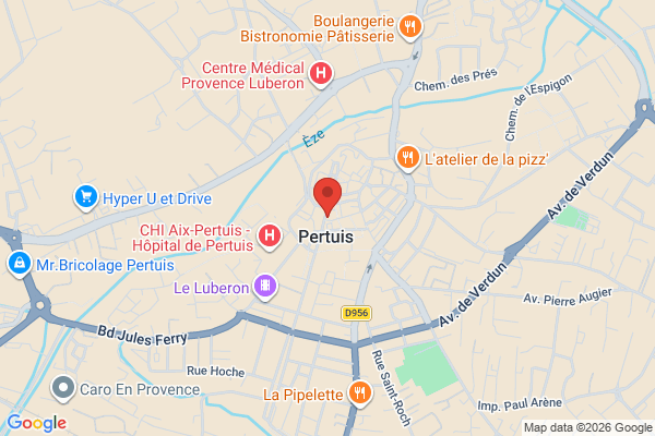 Carte de 92 Place Mirabeau, Pertuis, France
