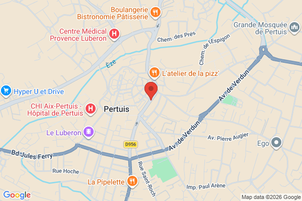 Carte de 90 Rue de la Tour, Pertuis, France