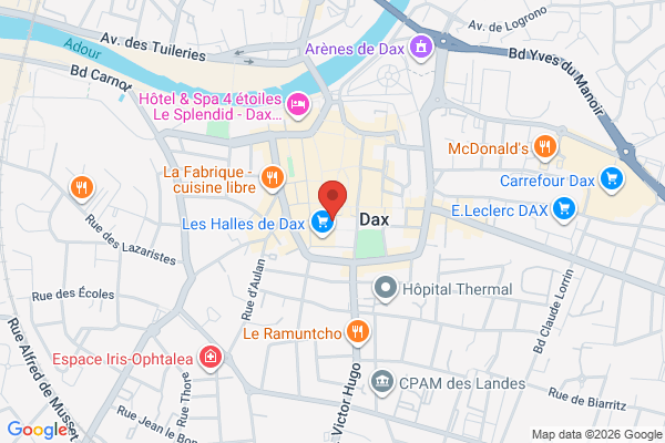 Carte de Place Roger Ducos, Dax, France