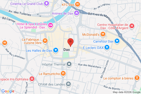 Carte de 15 Rue Saint-Pierre, Dax, France