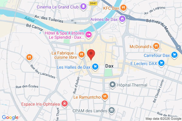 Carte de 9 Rue Saint-Vincent, Dax, France