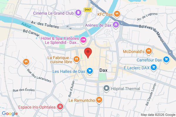 Carte de 38 Rue des Carmes, Dax, France