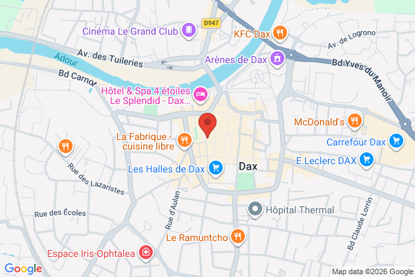Carte de 29 Rue Neuve, Dax, France