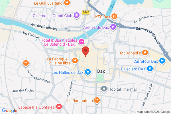 Carte de 26 Rue des Carmes, Dax, France