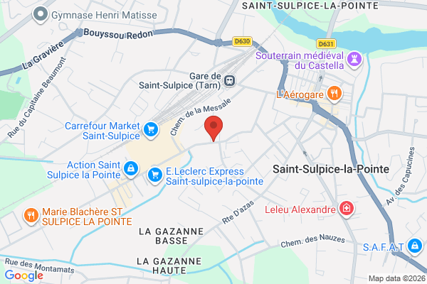 Carte de 8 Avenue des Terres Noires, Saint-Sulpice-la-Pointe, France