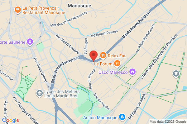 Carte de 128 Boulevard du Maréchal Juin, Manosque, France