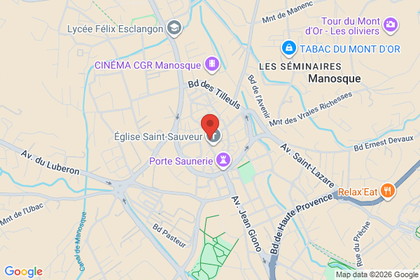Carte de 44 Rue Grande, Manosque, France