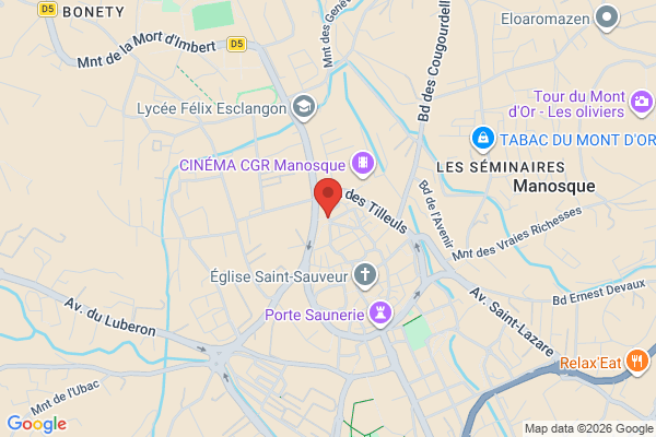 Carte de 18 Rue du Soubeyran, Manosque, France