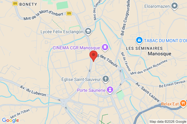Carte de 12 Rue du Soubeyran, Manosque, France