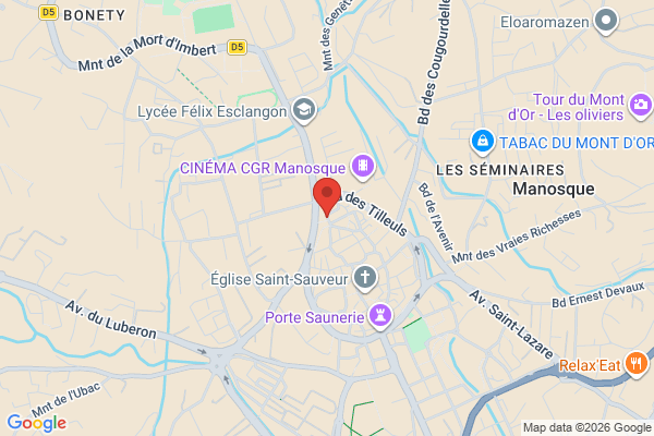 Carte de 14 Rue du Soubeyran, Manosque, France