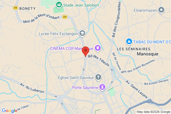 Carte de 2 Boulevard Louis Martin Bret, Manosque, France