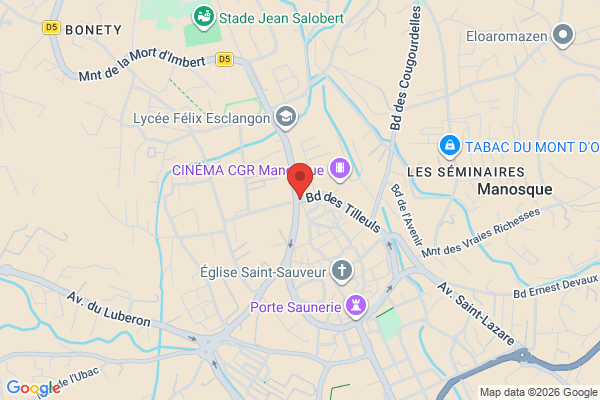 Carte de 4 Boulevard des Tilleuls, Manosque, France