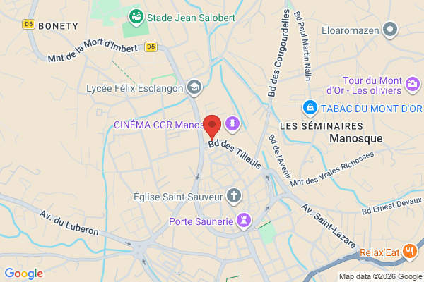 Carte de 11 Boulevard des Tilleuls, Manosque, France