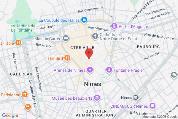 Carte de 10 Rue de l'Hôtel de ville, Nîmes, France