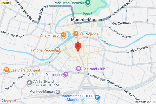 Carte de 44 Rue Léon Gambetta, Mont-de-Marsan, France