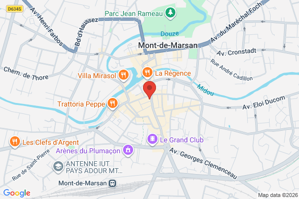 Carte de 36 Rue Léon Gambetta, Mont-de-Marsan, France