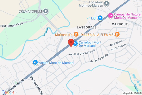 Carte de 760 Avenue du Maréchal Juin, Mont-de-Marsan, France