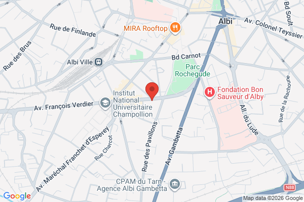 Carte de 55 Avenue du Maréchal Foch, Albi, France