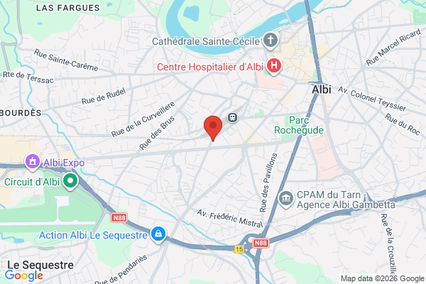 Carte de l'emplacement Albi local commercial