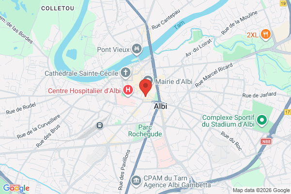 Carte de l'emplacement Local professionnel albi centre