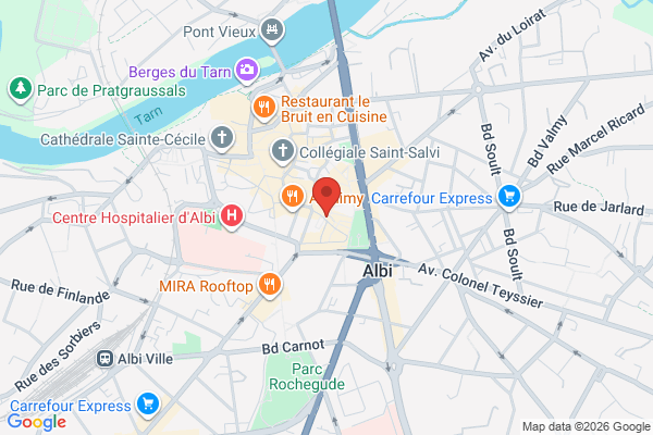 Carte de 18 Rue de la Porte Neuve, Albi, France