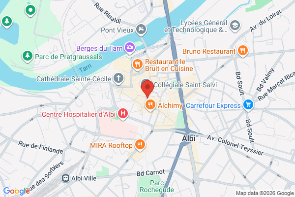 Carte de 38 Rue de l'Hôtel de ville, Albi, France