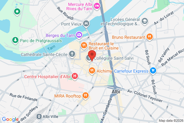 Carte de 14 Rue Peyrolière, Albi, France