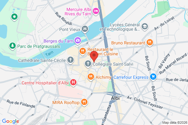 Carte de 6 Rue Mariès, Albi, France