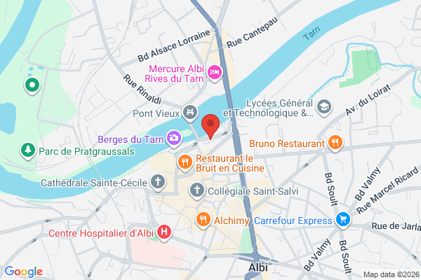 Carte de 21 Rue de la Rivière, Albi, France