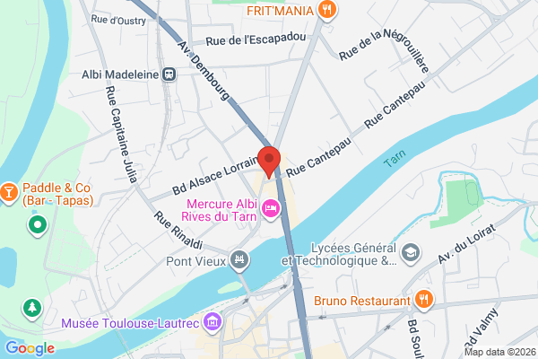 Carte de 5 Rue de la Pompe, Albi, France