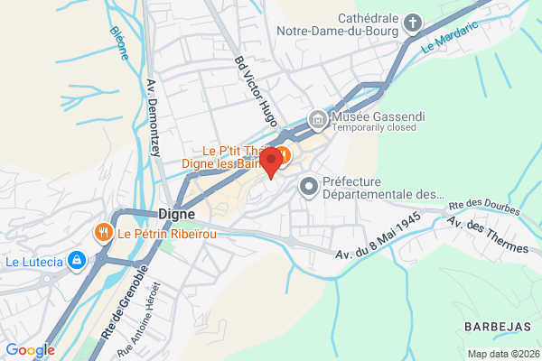 Carte de Digne-les-Bains, France