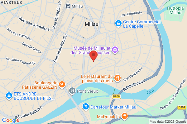 Carte de 8 Rue des Pénitents, Millau, France