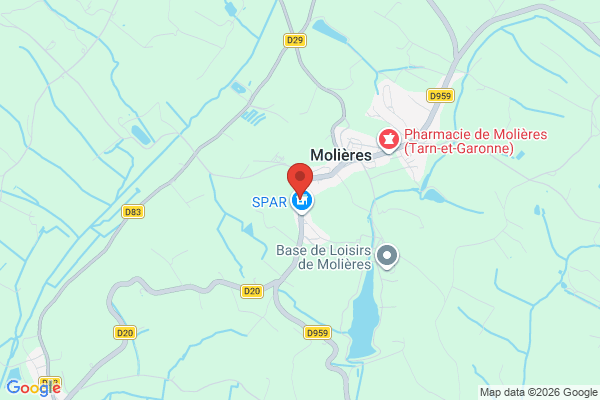 Carte de l'emplacement 82220 Molières