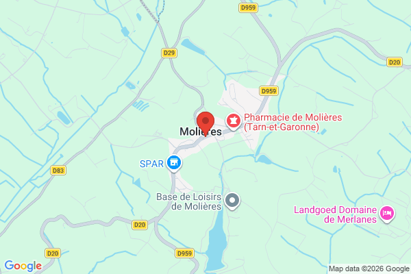 Carte de l'emplacement 82220 Molières