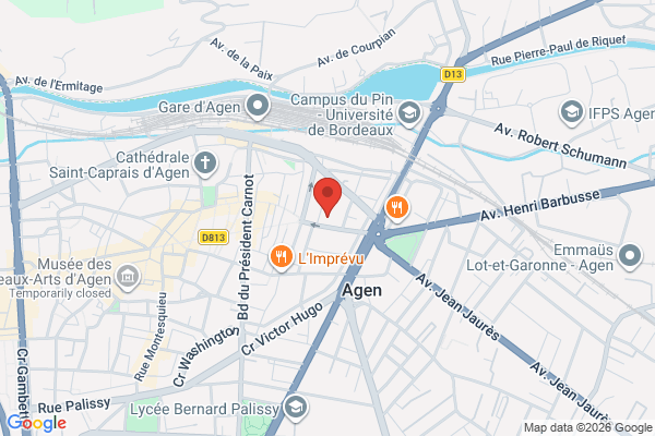 Carte de 151 Bd de la République, 47000 Agen