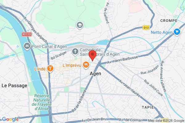 Carte de l'emplacement Local commercial - centre-ville - 93m2