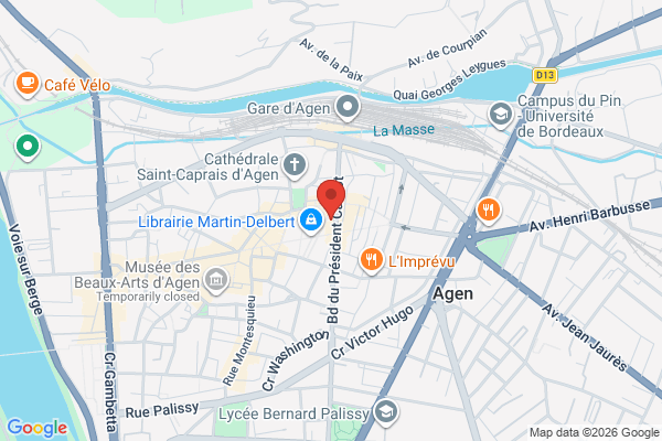 Carte de 143 Boulevard du Président Carnot, Agen
