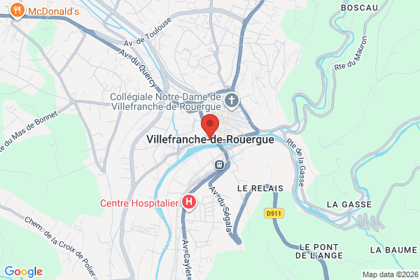 Carte de l'emplacement 12200 Villefranche-de-Rouergue