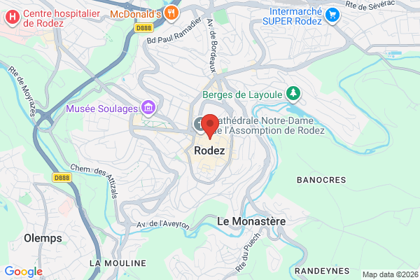Carte de l'emplacement 12000 Rodez