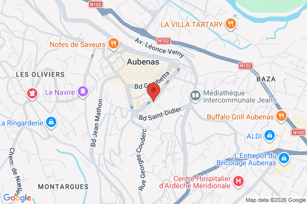 Carte de Avenue de la Liberté, Aubenas, France