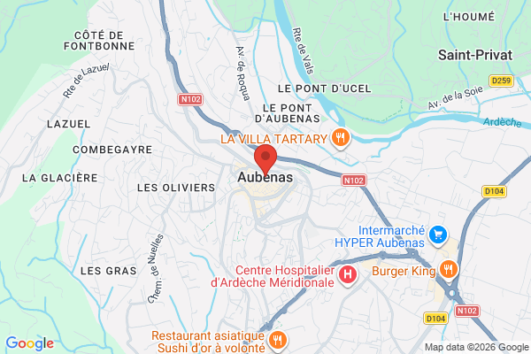 Carte de l'emplacement 07200 Aubenas