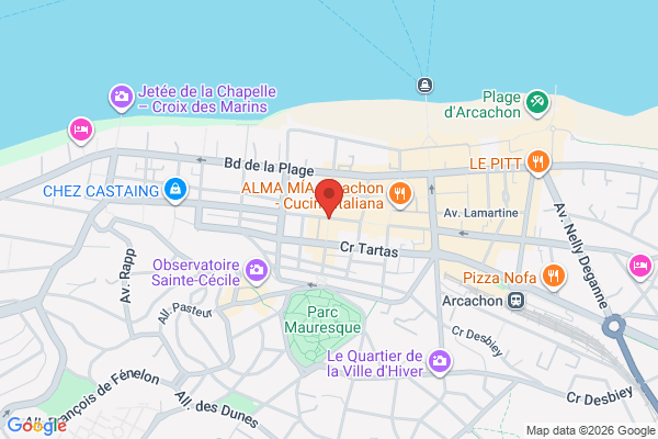 Carte de Rue du Maréchal de Lattre de Tassigny, Arcachon, France