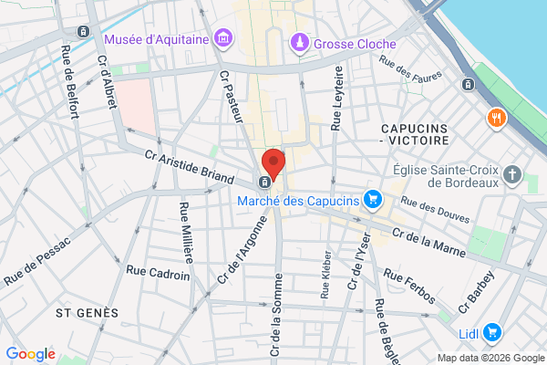 Carte de Place de la Victoire, Bordeaux, France