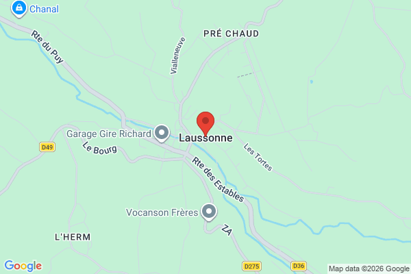 Carte de Laussonne, France