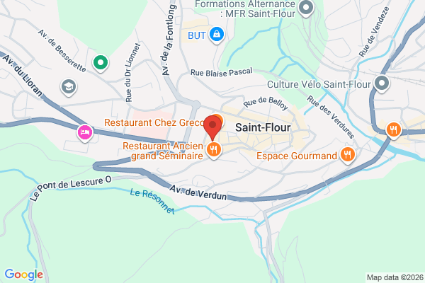Carte de 28 Rue des Lacs, Saint-Flour, France