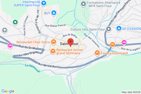 Carte de 26 Rue Marchande, Saint-Flour, France