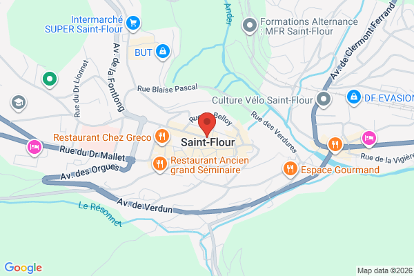 Carte de 5 Rue du Collège, Saint-Flour, France