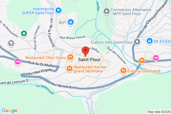 Carte de 13 Rue du Collège, Saint-Flour, France