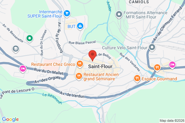 Carte de 24 Rue du Collège, Saint-Flour, France