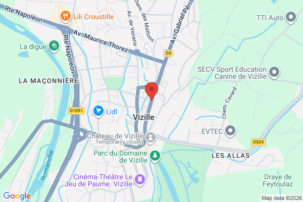 Carte de Rue Général de Gaulle, 38220 Vizille